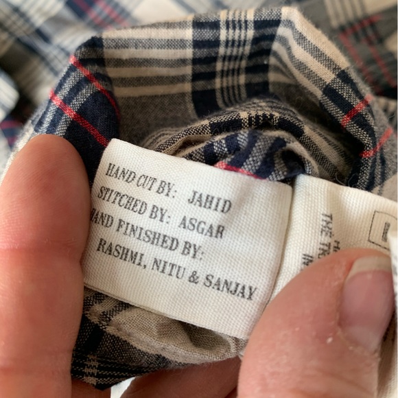 Kardo Fair Wage Plaid Button Down Shirt sz Large PWM2 - Picture 8 of 9